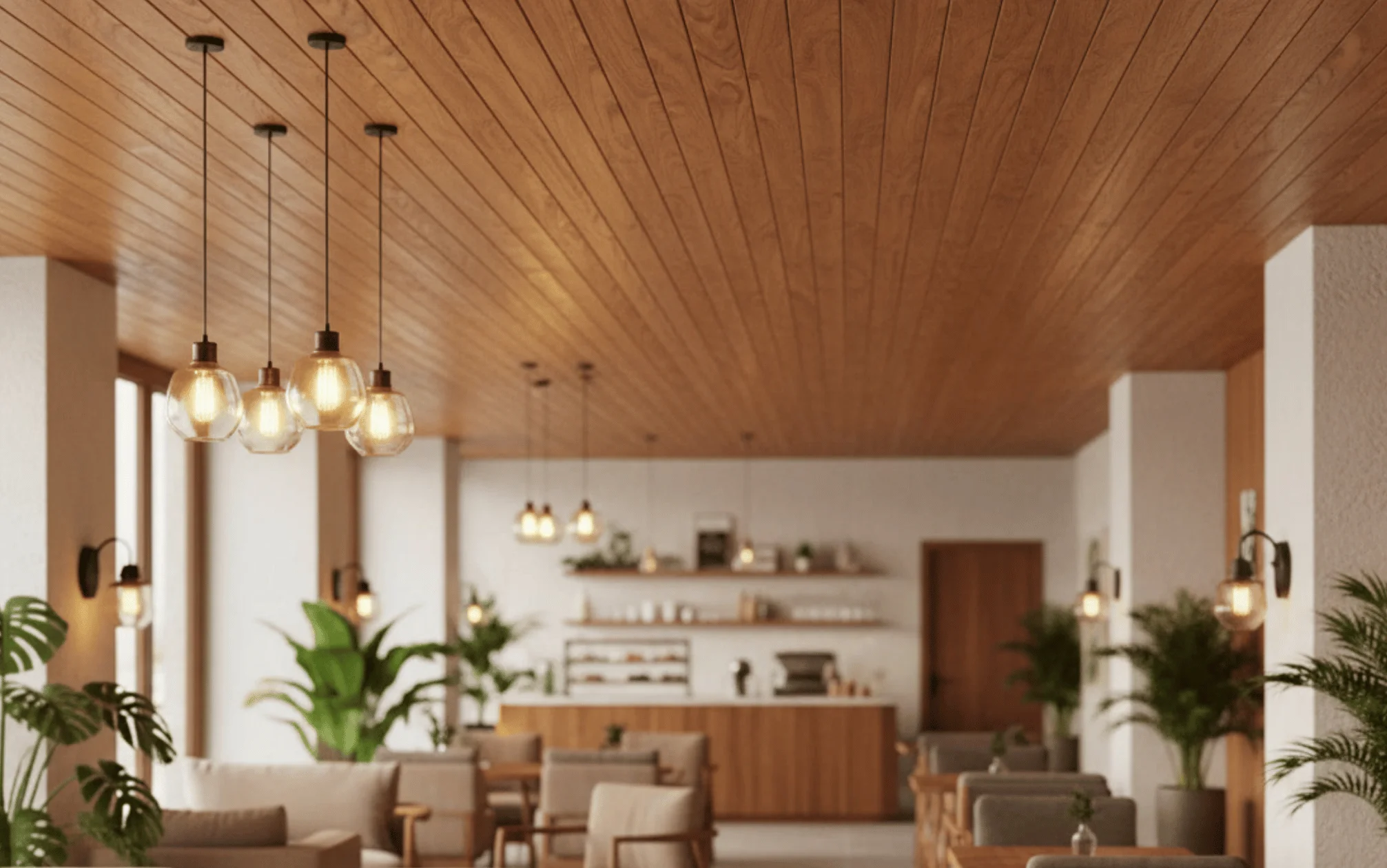 Burma teak wood pattern PVC ceiling panels