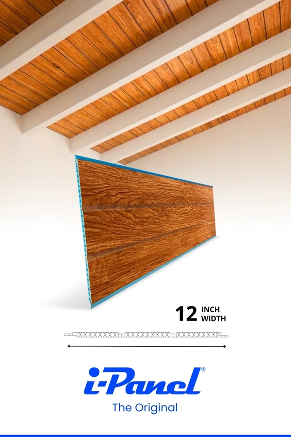 i-Panel Lite B Grove 30cm PVC ceiling panel in Thai Teak finish